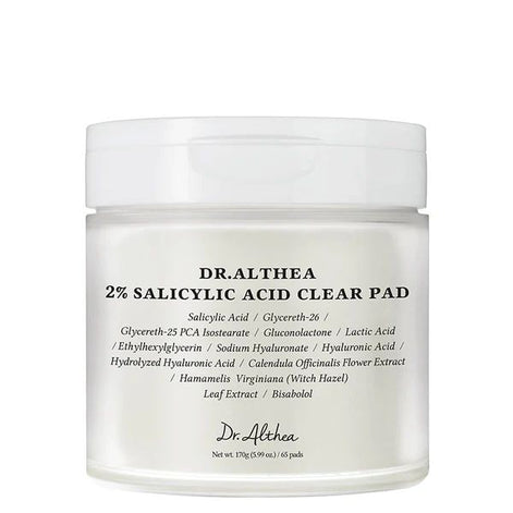 Dr. Althea 2% Salicylic Acid Clear Pad – Disques Exfoliants Anti-Imperfections (60 pièces)
