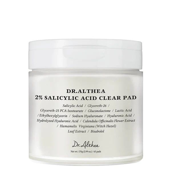 Dr. Althea 2% Salicylic Acid Clear Pad – Disques Exfoliants Anti-Imperfections (60 pièces)